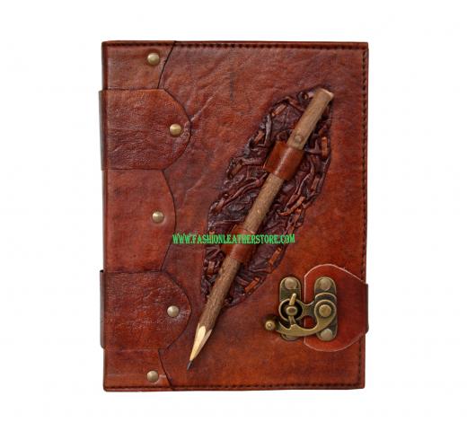 Antique Dark Brown Leather Journal Diary